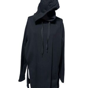 Athleta Black Long Sleeve Fleece Hooded Shirt Dress Hoodie Dress Size Small